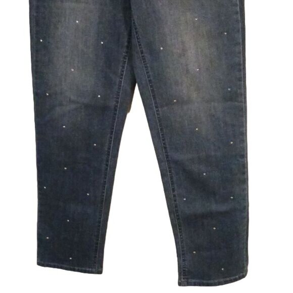 NEW G by Giuliana Black Label Echochic Rhinestone‎ Straight Leg Jean, Size 6 - Picture 6 of 14